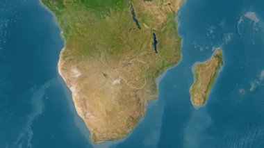 Zimbabwe haritası - yakınlaştır. Bölgeler. Uydu.