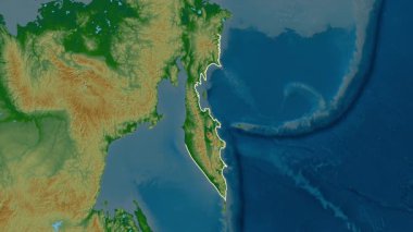 Kamçatka, Rusya, çıkarıldı. Fiziksel