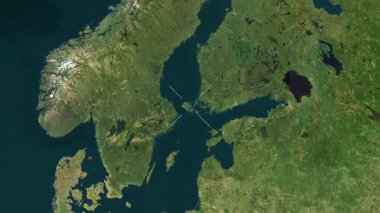 Aland, çevresinin haritasına zum yaptı. Önizleme, parlaklık, noetiket