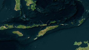 Alor Adası - Endonezya yakın çekim - uydu.