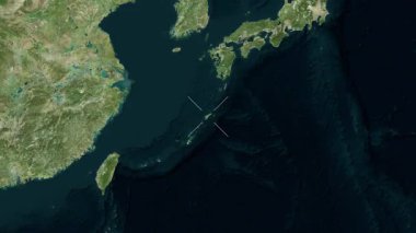 Amami Adası - Japonya yakın çekim - uydu. Önizleme. Parıltı.