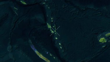 Ambrym, New Hebrides - Vanuatu yakın çekim - uydu.