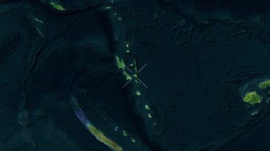 Ambrym, New Hebrides - Vanuatu yakın çekim - uydu. Önizleme.