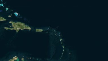 Anguilla yakın çekim uydusu. Önizleme. Parıltı.