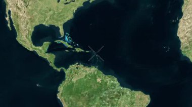 Antigua ve Barbuda yakın çekim uydusu. Parıltı.