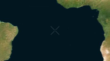 Ascension Adası - Saint-Helena yakın çekim - uydu. Parıltı.