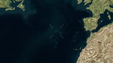 Acores, Portekiz yakın çekim uydusu. Önizleme. Parıltı.