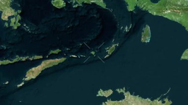 Babar Adası - Endonezya yakın çekim - uydu.