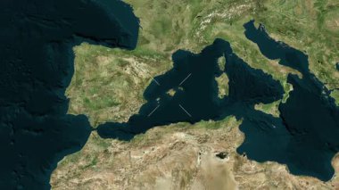 Balear Adaları - İspanya yakın çekim - uydu. Önizleme.