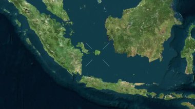 Belitung Adası - Endonezya yakın çekim - uydu. Önizleme.