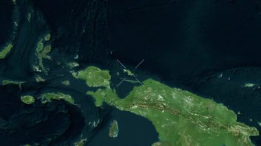 Biak Adası - Endonezya yakın çekim - uydu. Önizleme.