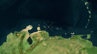 Bonaire - Karayip Hollanda yakın çekim uydusu. Önizleme. Parıltı.