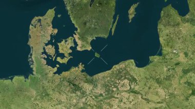 Bornholm - Danimarka yakın çekim uydusu. Önizleme.