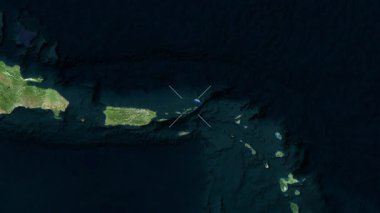 British Virgin Adaları 'na yakın bir uydu. Parıltı.