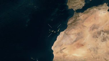 Kanarya Adaları İspanya 'ya yakın uydu. Parıltı.