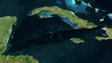 Cayman Adaları 'na yakın uydu görüntüleri. Parıltı.