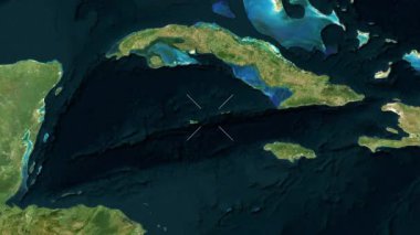 Cayman Adaları 'na yakın uydu görüntüleri. Önizleme.