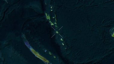 Efate, New Hebrides - Vanuatu yakın çekim - uydu.