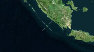 Enggano Adası - Endonezya yakın çekim - uydu.