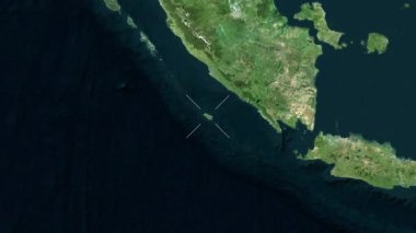 Enggano Adası - Endonezya yakın çekim - uydu. Önizleme. Parıltı.