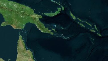 D 'Entrecasteaux Adaları - Papua Yeni Gine yakın çekim - uydu.