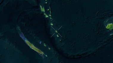 Erromango, New Hebrides - Vanuatu yakın çekim - uydu. Parıltı.