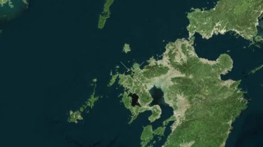 Fukushima Adası - Japonya yakın çekim - uydu. Parıltı.