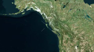 Graham Adası - Kanada yakın çekim - uydu. Parıltı.