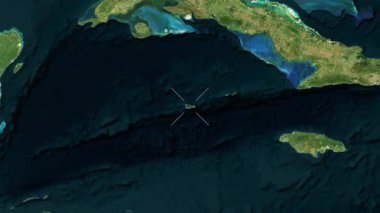 Cayman Adaları - Grand-Cayman yakın çekim - uydu.