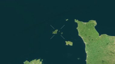 Guernsey Adası yakın çekim uydusu. Önizleme.