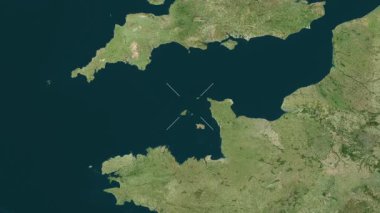 Guernsey yakın çekim - uydu.