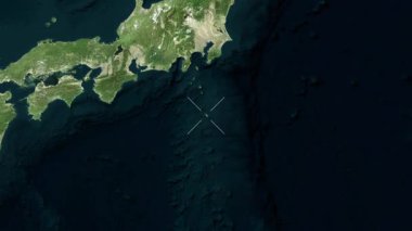 Hachijo Adası - Japonya yakın çekim uydusu. Önizleme.