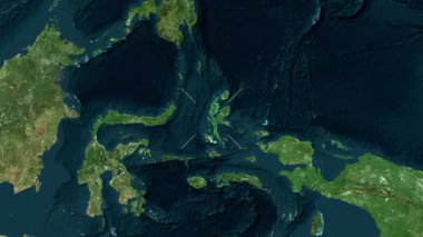 Halmahera Adası - Endonezya yakın çekim - uydu. Önizleme. Parıltı.