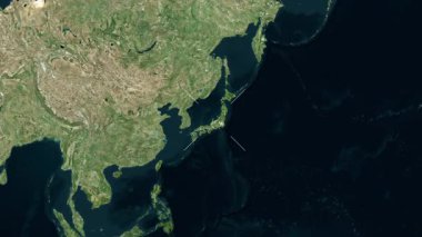 Honshu Adası - Japonya yakın çekim - uydu.