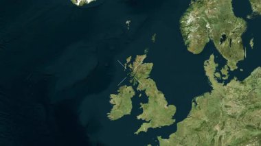 Inner Hebrides, İskoçya - Büyük Britanya yakın çekim uydusu. Parıltı.