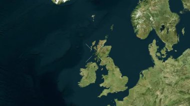 Inner Hebrides, İskoçya - Büyük Britanya yakın çekim - uydu.