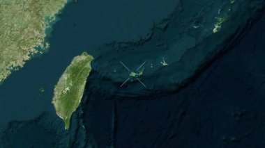 Iriomote Adası - Japonya yakın çekim - uydu.