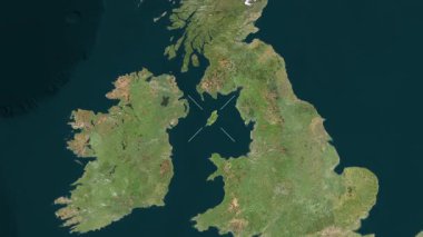 Man Adası yakın çekim uydusu. Önizleme. Parıltı.