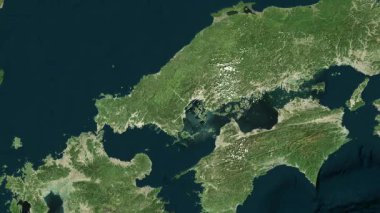 Itsukushima Adası - Japonya yakın çekim - uydu. Parıltı.