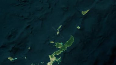 Izena Adası - Japonya yakın çekim - uydu. Önizleme. Parıltı.