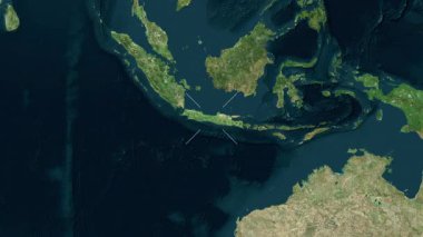 Java Adası - Endonezya yakın çekim - uydu. Parıltı.