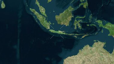 Java Adası - Endonezya yakın çekim - uydu.