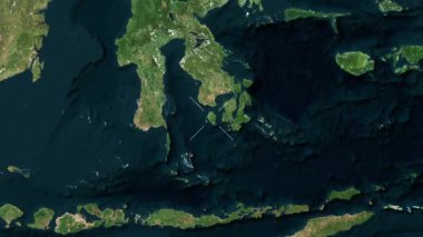 Kabaena Adası - Endonezya yakın çekim - uydu. Parıltı.