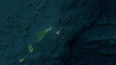 Kikai Adası - Japonya yakın-uydu. Parıltı.