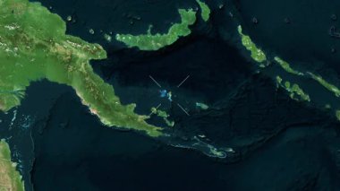 Kiriwina Adası - Papua Yeni Gine yakın çekim - uydu. Önizleme.