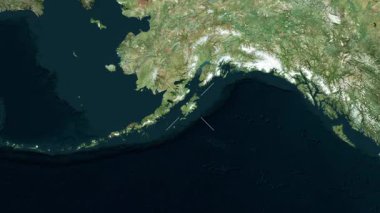 Kodiak Adası - Birleşik Devletler yakın çekim uydusu. Parıltı.