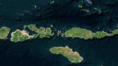 Komodo Adası - Endonezya yakın çekim - uydu.