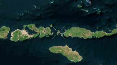 Komodo Adası - Endonezya yakın çekim - uydu. Önizleme.