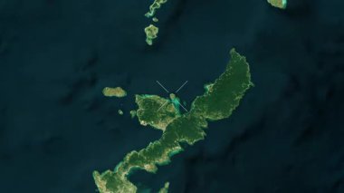 Kouri Adası - Japonya yakın çekim - uydu. Önizleme. Parıltı.
