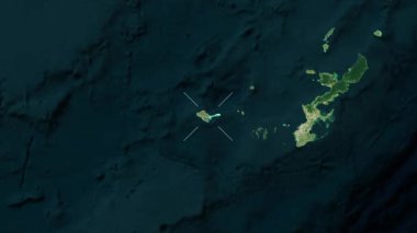 Kume Adası - Japonya yakın çekim - uydu.